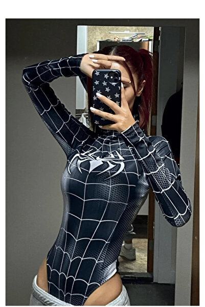 Köstebek Spider Woman Retro Spider Snap Women's Bodysuit