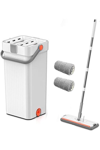 festive Flat mop & bucket,portable handheld wet and wet mop,with a 60 inch ha...