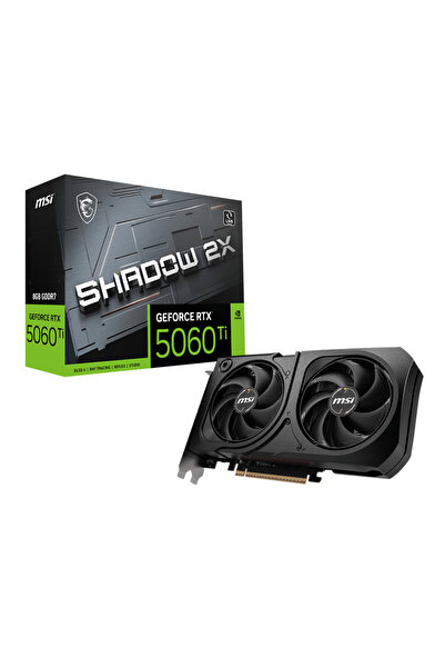 MSI GeForce RTX 5060 TI 8G SHADOW 2X PLUS GDDR7 128B DX12 PCIE 5.0 X16 (3XDP 1XHDMI) Ekran Kartı