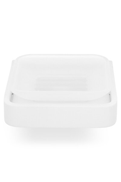 Maison Mex Soap holder, BLAINE, L.11.7 l.11.4 H.4 cm, matt white