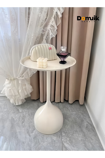 Domuik Coffee table, simple design round table, space saving coffee table, suitable for living room