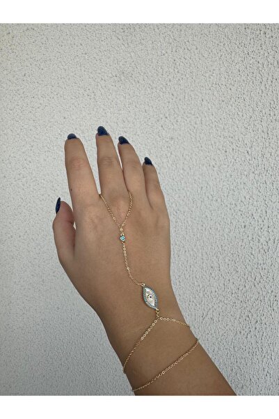 H&S AKSESUAR Special Series Silver Zircon Stone Enameled Evil Eye Bead Detail...