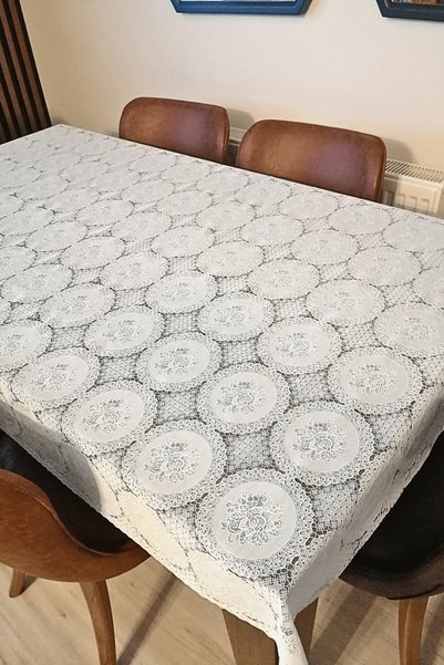 ELEGANCEV FAȚĂ DE MASĂ DIN LACĂTĂ CU APEL DE LACĂTĂ - DIVERSE DIMENSIUNI - CULOARE ALBĂ-YNHLKA