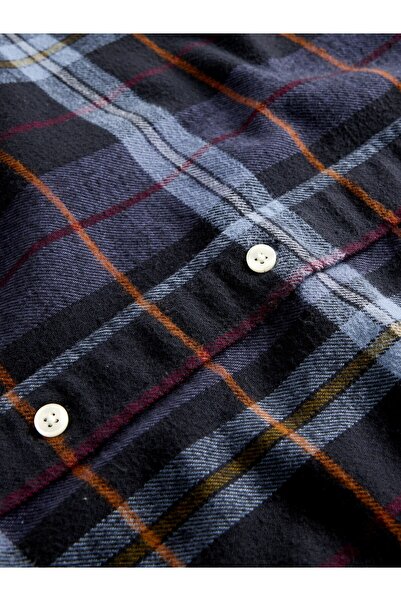 GAP Erkek Mavi Organik Pamuk Relaxed Flannel Gömlek