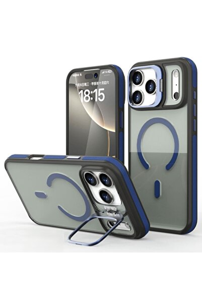 REDz Accessories KickStand MagCase Case, For iPhone 17 Pro Max, Two-tone Design, Integrated Stand, Navy Blue