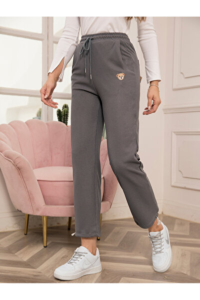 FridayIn Casual Solid color Waist drawstring Pants