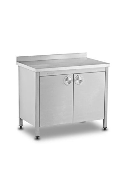 sc sonsesconcept Çalışma Tezgahı, Dolaplı, Çarpma Kapılı, Krom, Paslanmaz, 10...