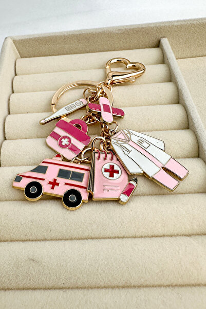 Modex Μπρελόκ με αξεσουάρ τσάντας με θέμα την υγεία του ασθενοφόρου χρυσοκίτρινου χρώματος