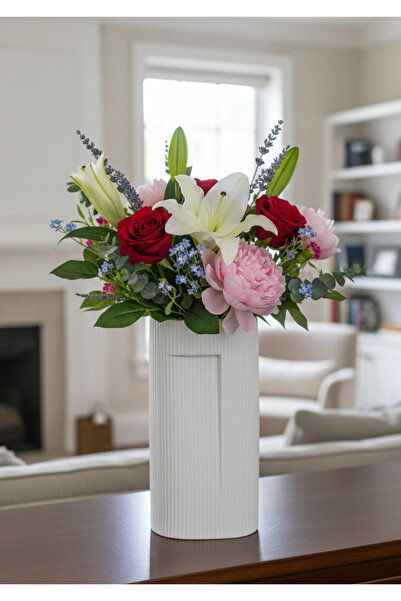 mzhrea فازة ورد سيراميك بتصميم هادي وحديث