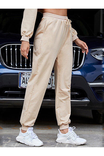 FridayIn Sports Solid color Waist drawstring Pants