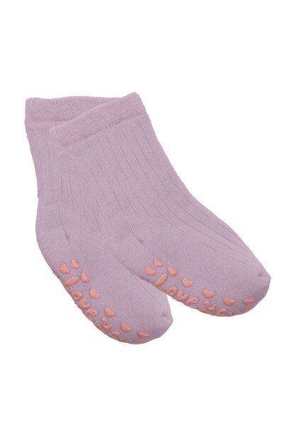 bebegen Unisex Lila Love Non-Slip Sole Fleece Socks