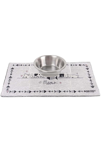GOBYPET Tekli Seramik Dekoratif Kedi Ve Köpek Pleksi Mama & Su Kabı Kedi Paspası