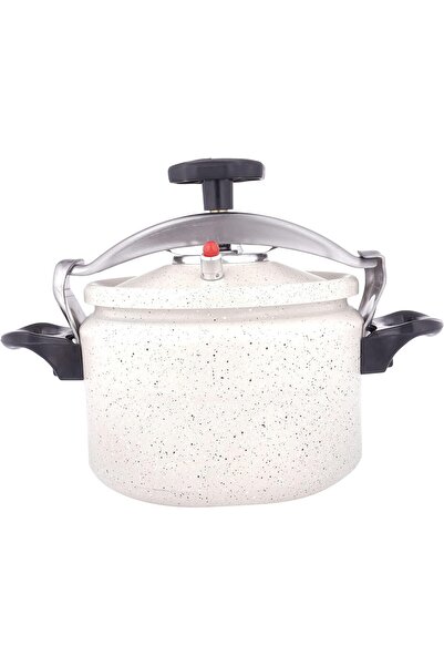 ALSAIF Al Saif Aluminum Granite Pressure Cooker Size: 5Liter, Color: Pearl White