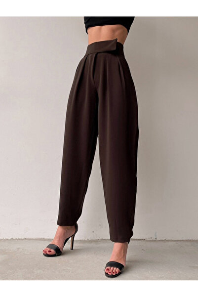 FridayIn Commute style Solid color Buttons Pocket Wrinkle Pants