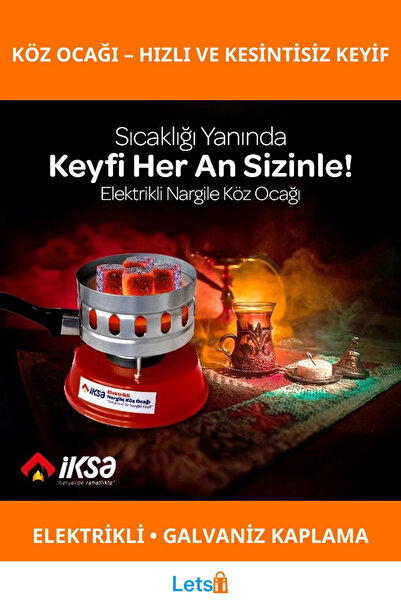 Letsii Yuvarlak Galvaniz Elektrikli Nargile Köz Ocağı Pratik ve Hızlı Köz Haz...