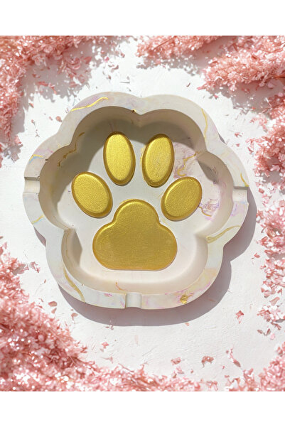 Phellos Decorativ, în formă de labe, cu detalii aurii, colorat, scrumieră / recipient pentru cenușă / organizator