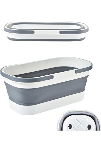 festive دلو ممسحة بلاستيكي قابل للطي مع عجلات، سعة 17 لترًا، محمول وموفر للمس...