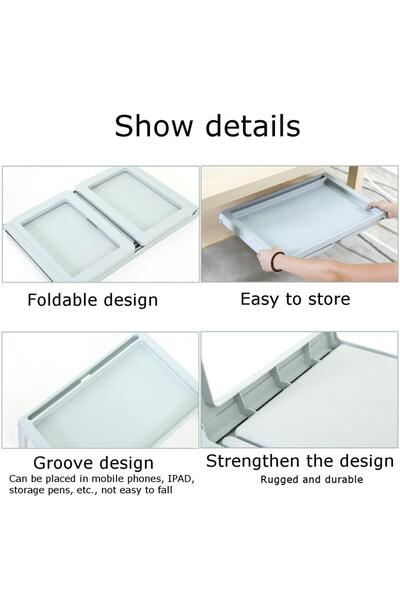 zola Folding laptop table, plastic, 55x36x27 cm, blue