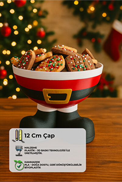 Ruud Creative 3D Baskı Yılbaşı Kasesi Noel Baba Konseptli