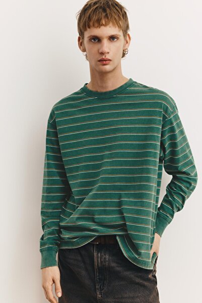 Pull & Bear Uzun kollu çizgili t-shirt