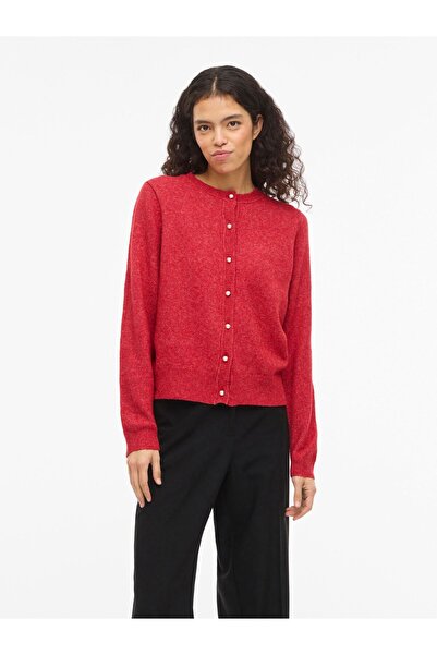 VILA Strickjacke VISALSA Rundhals