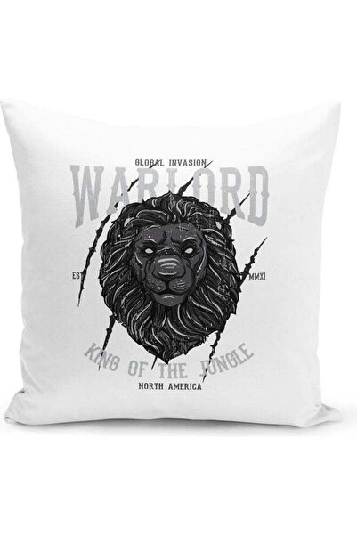 Lit Decorative Throw Warlord Design Pillow White 16 x 16 inch