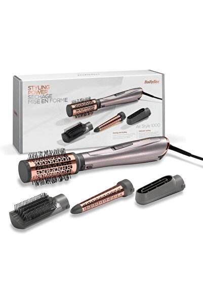 BABYLİSS Air Styler, 1000W Ionic Frizz Control Hair Styling Tool with 4 Attachments - AS136SDE