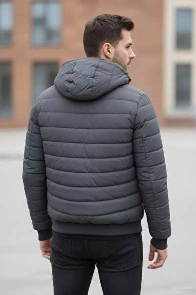 embody Men's Fas jacket with detachable hood, zip pockets grey 88912