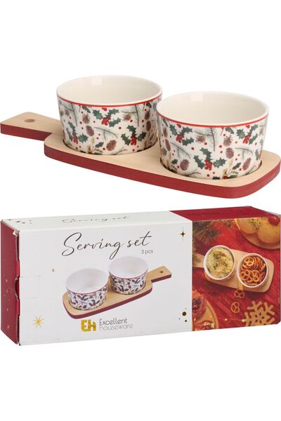 Excellent Houseware Excellent Houseware Appetizer Serving Set, 3 Pieces, Multicolor