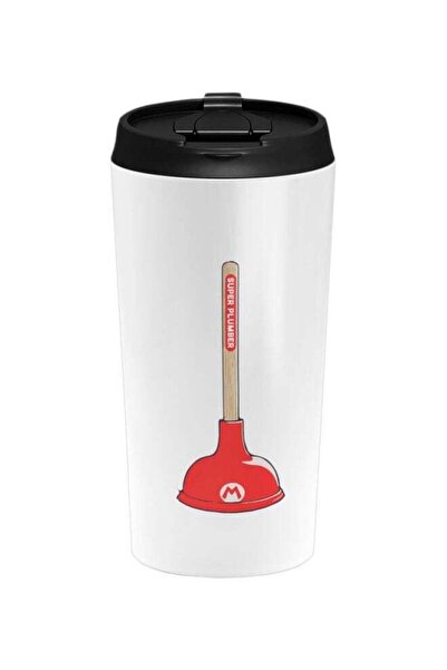 LOUD UNIVERSE كوب ماريو بلومبر مطبوع من الفولاذ المقاوم للصدأ باللون الأبيض/ا...