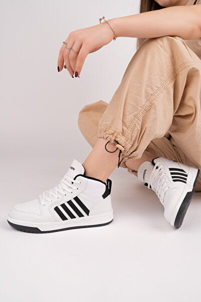 McDark White Black Unisex High Top Snekaer Shoes