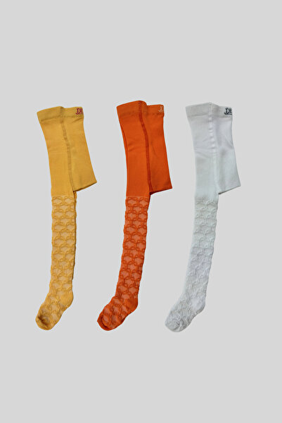 Defne Baby Меки жакардови текстурирани релефни бебешки чорапогащи за момичета