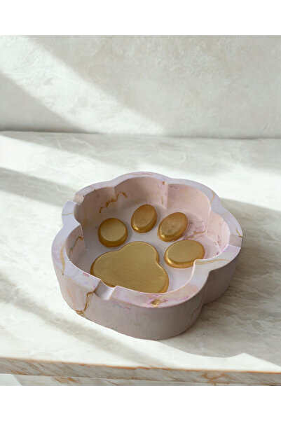 Phellos Decorativ, în formă de labe, cu detalii aurii, colorat, scrumieră / recipient pentru cenușă / organizator