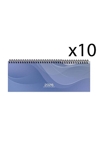 KESKİN COLOR 2026 Weekly Desk Agenda 12X33 cm Spiral Bound Lined 10 Pieces