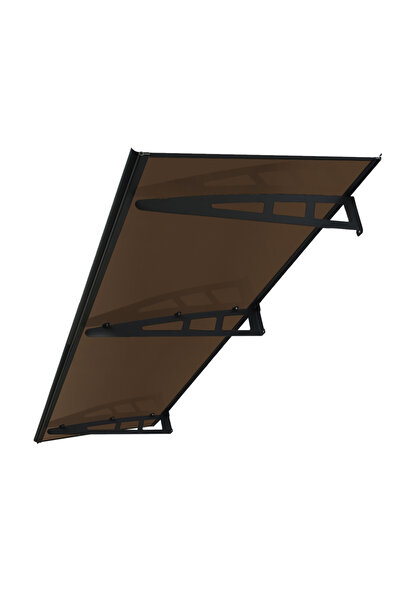 MAPROFI VIVIEN PRO Alu+Plexiglas door awning 200x80 cm awning shelter roof Black-Bronze