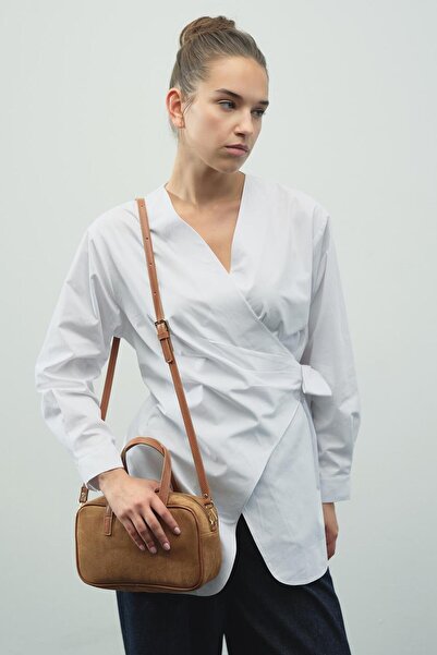 Jolamier Süet Omuz Çantası Camel