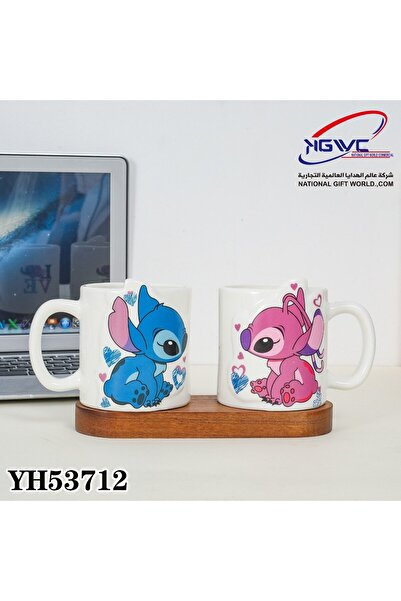 mug Ceramic Mugs - Stitch & Angel Ohana Collection "Because Love is Family"