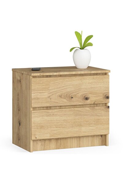 SERSIMO Chest of drawers with 2 drawers made of 16 mm laminated chipboard, 60x40x55 cm, artisan oak