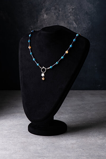 brael atelier Yıldız Taşı, Apatit, Sitrin Doğal Taş Kadın Kolye – Şans, Neşe,...