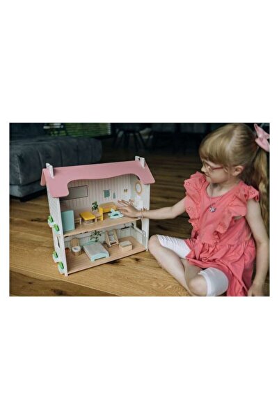 Free2Play Dollhouse "Your Fairy Tale House" - Wooden-style, 11 Furniture Pieces, 48.3x21x48 cm