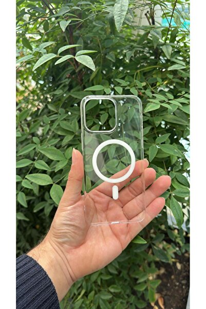 İphone 14 PRO Uyumlu Sararmaz Şeffaf Mika Magsafe Kılıf Toz filtreli