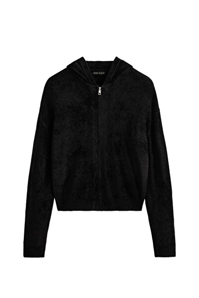 Oysho Fine chenille hooded jacket