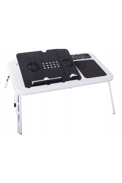 zola Laptop table, foldable, 2 fans, 56x31.5 cm, white