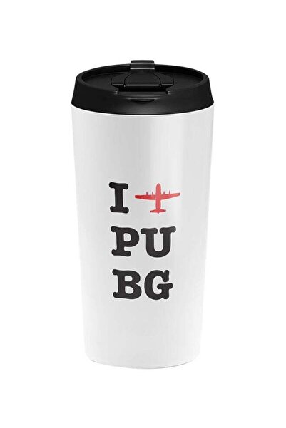 LOUD UNIVERSE I Love PUBG Printed Tumbler With Lid White/Black/Red