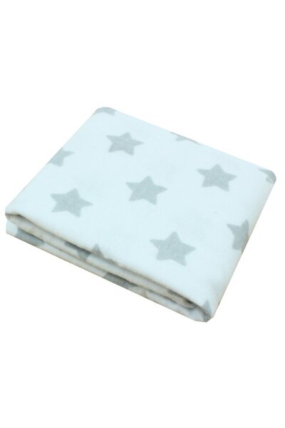 PRICHINDEL Cearșaf pentru pătuț, Prichindel, stele mari gri, flanel, alb, 120...