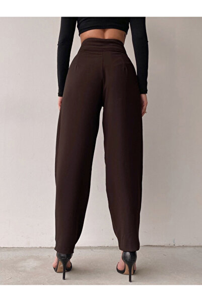 FridayIn Commute style Solid color Buttons Pocket Wrinkle Pants