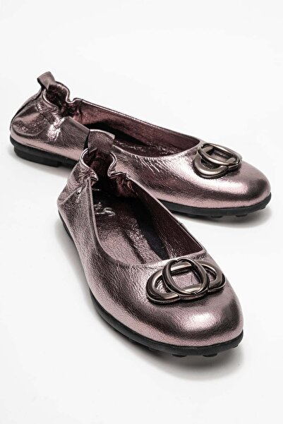 Zeynep Sıradağlı Balerini Perite pentru femei din piele naturală, culoare bronz