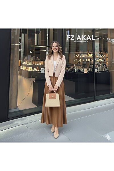 FZ AKAL Pleated Skirt Leather Look