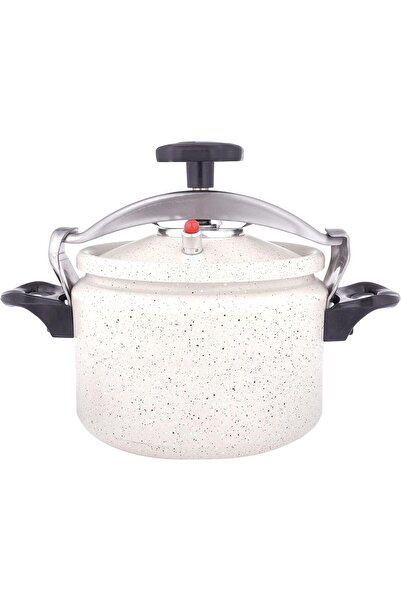 ALSAIF Al Saif Aluminum Granite Pressure Cooker Size: 5Liter, Color: Pearl White