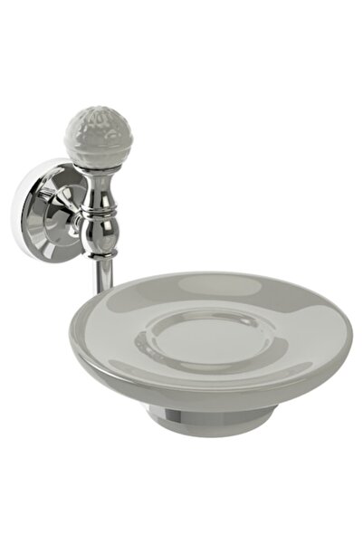 Maison Mex Soap holder, VERSAILLES, L.13 L.17.5 H.11 cm, white/chrome